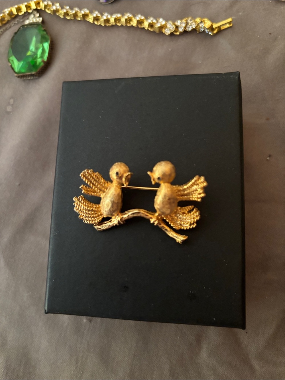 LIDO BROOCH Gold Tone Bird Pair Brooch - Women Jewelry Brooches
